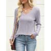 imageANRABESS Womens V Neck Sweaters 2025 Fall Long Sleeve Shirts Lightweight Ribbed Knit Basic Casual Office Work Tunic TopsGrey