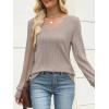 imageANRABESS Womens V Neck Sweaters 2025 Fall Long Sleeve Shirts Lightweight Ribbed Knit Basic Casual Office Work Tunic TopsGrey Khaki