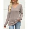 imageANRABESS Womens V Neck Sweaters 2025 Fall Long Sleeve Shirts Lightweight Ribbed Knit Basic Casual Office Work Tunic TopsGrey Knaki