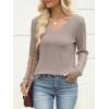 imageANRABESS Womens V Neck Sweaters 2025 Fall Long Sleeve Shirts Lightweight Ribbed Knit Basic Casual Office Work Tunic TopsGrey Knaki