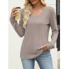 imageANRABESS Womens V Neck Sweaters 2025 Fall Long Sleeve Shirts Lightweight Ribbed Knit Basic Casual Office Work Tunic TopsGrey Knaki
