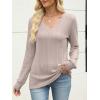 imageANRABESS Womens V Neck Sweaters 2025 Fall Long Sleeve Shirts Lightweight Ribbed Knit Basic Casual Office Work Tunic TopsLight Apricot
