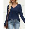 imageANRABESS Womens V Neck Sweaters 2025 Fall Long Sleeve Shirts Lightweight Ribbed Knit Basic Casual Office Work Tunic TopsNavy Blue