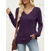 imageANRABESS Womens V Neck Sweaters 2025 Fall Long Sleeve Shirts Lightweight Ribbed Knit Basic Casual Office Work Tunic TopsPurple