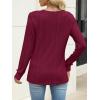 imageANRABESS Womens V Neck Sweaters 2025 Fall Long Sleeve Shirts Lightweight Ribbed Knit Basic Casual Office Work Tunic TopsRed