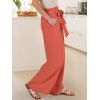 imageANRABESS Womens Wide Leg Palazzo Pants Belted High Waisted Business Casual Flowy Long Trousers with PocketsOrange Red
