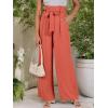 imageANRABESS Womens Wide Leg Palazzo Pants Belted High Waisted Business Casual Flowy Long Trousers with PocketsOrange Red