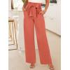imageANRABESS Womens Wide Leg Palazzo Pants Belted High Waisted Business Casual Flowy Long Trousers with PocketsOrange Red