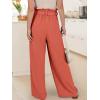 imageANRABESS Womens Wide Leg Palazzo Pants Belted High Waisted Business Casual Flowy Long Trousers with PocketsOrange Red