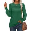 imageANRABESS Long Sleeve Shirts for Women Fall Fashion 2025 Dressy Casual Blouses Trendy Pleated Tunic Tops OutfitsGreen