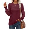 imageANRABESS Long Sleeve Shirts for Women Fall Fashion 2025 Dressy Casual Blouses Trendy Pleated Tunic Tops OutfitsWinered