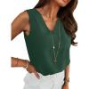 imageANRABESS Tank Top for Women Dressy Casual Business Work Blouses Sleeveless V Neck Textured Tops 2025 Spring Summer OutfitsDeep Green