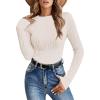 imageANRABESS Women Long Sleeve Tops Slim Fitted Business Casual Shirts Rib Textured TShirts 2025 Fall Outfits Dressy Work BlouseApricot