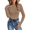 imageANRABESS Women Long Sleeve Tops Slim Fitted Business Casual Shirts Rib Textured TShirts 2025 Fall Outfits Dressy Work BlouseKhaki