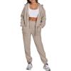 imageANRABESS Womens 2 Piece Outfits Sweatsuits Oversized Zip Up Sweatshirt Jogger Sweatpants Tracksuit Sweat Lounge Matching SetKhaki