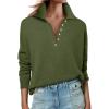 imageANRABESS Womens Long Sleeve Polo Sweaters Knit Button Shirt Lightweight Dressy Casual Basic Pullover Tops 2025 Fall FashionArmy Green