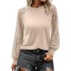 imageANRABESS Womens Long Sleeve Shirts Lace Tops Business Casual Blouses 2025 Fall Fashion OutfitsOatmeal