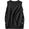 imageANRABESS Womens Sweater Vest Summer Sleeveless Crewneck Ribbed Knit Side Button Loose Pullover Tank Tops 2025 Fall OutfitsBlack