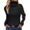 imageANRABESS Womens Turtleneck Cable Knit Sweaters Long Sleeve Fitted Business Casual Pullover Top 2025 Fall OutfitsBlack