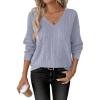 imageANRABESS Womens V Neck Sweaters 2025 Fall Long Sleeve Shirts Lightweight Ribbed Knit Basic Casual Office Work Tunic TopsBlue
