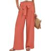 imageANRABESS Womens Wide Leg Palazzo Pants Belted High Waisted Business Casual Flowy Long Trousers with PocketsOrange Red