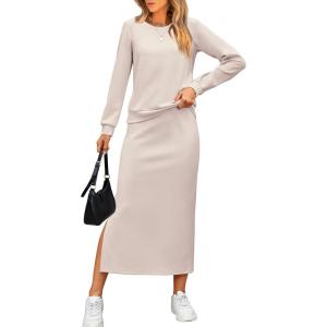 imageANRABESS 2 Piece Skirt Sets For Women Fall Dresses 2025 Long Sleeve Top and Midi Skirts Lounge Travel Outfits Winter Clothes XLarge
