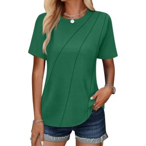 imageANRABESS Womens Summer Tops Workout Shirts Beach Vacation Outfits Business Tshirts Dressy Fashion Spring Clothes 2025Green