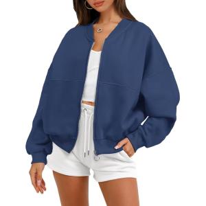 imageANRABESS Womens Zip up Oversized Sweatshirts Fleece jacket Coat Long Sleeve Casual Hoodie 2025 Fall Teen Girl Top ClothesDeep Blue