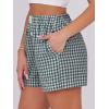 imageANRABESS Boxer Shorts for Women Gingham Pajama 2025 Summer Casual Lounge Sleep Plaid Shorts Y2K Beach BottomsDeep Green White Plaid