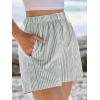 imageANRABESS Boxer Shorts for Women Gingham Pajama 2025 Summer Casual Lounge Sleep Plaid Shorts Y2K Beach BottomsGreen White Stripe