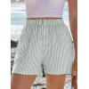 imageANRABESS Boxer Shorts for Women Gingham Pajama 2025 Summer Casual Lounge Sleep Plaid Shorts Y2K Beach BottomsGreen White Stripe