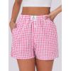 imageANRABESS Boxer Shorts for Women Gingham Pajama 2025 Summer Casual Lounge Sleep Plaid Shorts Y2K Beach BottomsHot Pink White Plaid