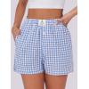imageANRABESS Boxer Shorts for Women Gingham Pajama 2025 Summer Casual Lounge Sleep Plaid Shorts Y2K Beach BottomsLight Blue White Plaid