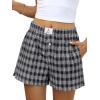 imageANRABESS Boxer Shorts for Women Gingham Pajama 2025 Summer Casual Lounge Sleep Plaid Shorts Y2K Beach BottomsMulti Black Plaid