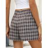 imageANRABESS Boxer Shorts for Women Gingham Pajama 2025 Summer Casual Lounge Sleep Plaid Shorts Y2K Beach BottomsMulti Coffee Plaid