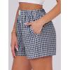 imageANRABESS Boxer Shorts for Women Gingham Pajama 2025 Summer Casual Lounge Sleep Plaid Shorts Y2K Beach BottomsNavy Blue White Plaid