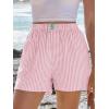 imageANRABESS Boxer Shorts for Women Gingham Pajama 2025 Summer Casual Lounge Sleep Plaid Shorts Y2K Beach BottomsPink White Stripe