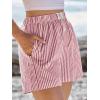 imageANRABESS Boxer Shorts for Women Gingham Pajama 2025 Summer Casual Lounge Sleep Plaid Shorts Y2K Beach BottomsRed White Stripe