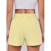 imageANRABESS Boxer Shorts for Women Gingham Pajama 2025 Summer Casual Lounge Sleep Plaid Shorts Y2K Beach BottomsYellow White Plaid