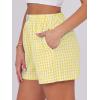 imageANRABESS Boxer Shorts for Women Gingham Pajama 2025 Summer Casual Lounge Sleep Plaid Shorts Y2K Beach BottomsYellow White Plaid