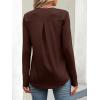 imageANRABESS Long Sleeve Shirts for Women Business Dressy Casual Tops V Neck Half Zipper Blouses 2025 Fall Fashion Work OutfitsBrown