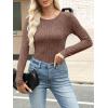 imageANRABESS Long Sleeve Shirts for Women Ribbed Knit Tshirt Slim Fit Crewneck Basic Tee Top 2025 Fall Casual Work Trendy ClothesBrown