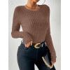 imageANRABESS Long Sleeve Shirts for Women Ribbed Knit Tshirt Slim Fit Crewneck Basic Tee Top 2025 Fall Casual Work Trendy ClothesBrown