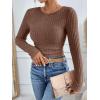 imageANRABESS Long Sleeve Shirts for Women Ribbed Knit Tshirt Slim Fit Crewneck Basic Tee Top 2025 Fall Casual Work Trendy ClothesBrown