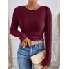 imageANRABESS Long Sleeve Shirts for Women Ribbed Knit Tshirt Slim Fit Crewneck Basic Tee Top 2025 Fall Casual Work Trendy ClothesBurgundy