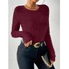 imageANRABESS Long Sleeve Shirts for Women Ribbed Knit Tshirt Slim Fit Crewneck Basic Tee Top 2025 Fall Casual Work Trendy ClothesBurgundy