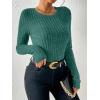 imageANRABESS Long Sleeve Shirts for Women Ribbed Knit Tshirt Slim Fit Crewneck Basic Tee Top 2025 Fall Casual Work Trendy ClothesGreen