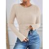 imageANRABESS Long Sleeve Shirts for Women Ribbed Knit Tshirt Slim Fit Crewneck Basic Tee Top 2025 Fall Casual Work Trendy ClothesLight Khaki