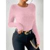 imageANRABESS Long Sleeve Shirts for Women Ribbed Knit Tshirt Slim Fit Crewneck Basic Tee Top 2025 Fall Casual Work Trendy ClothesPink