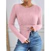 imageANRABESS Long Sleeve Shirts for Women Ribbed Knit Tshirt Slim Fit Crewneck Basic Tee Top 2025 Fall Casual Work Trendy ClothesPink
